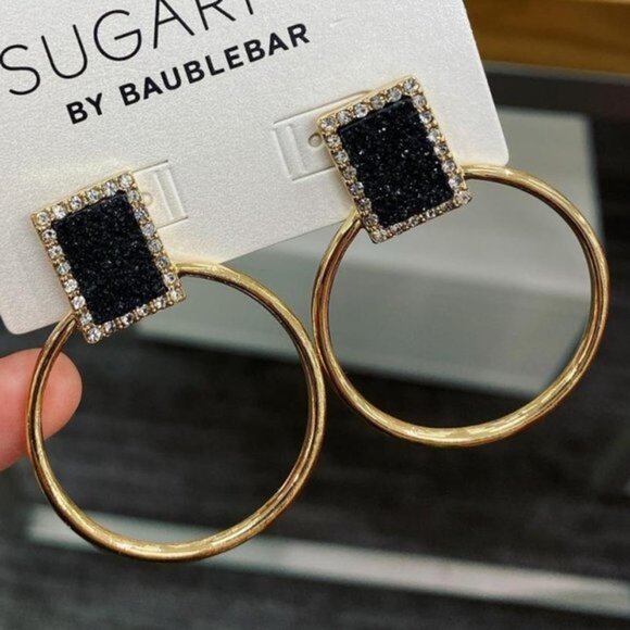 4/$25 NWT Druzy Crystal Hoop Earrings - Picture 1 of 2
